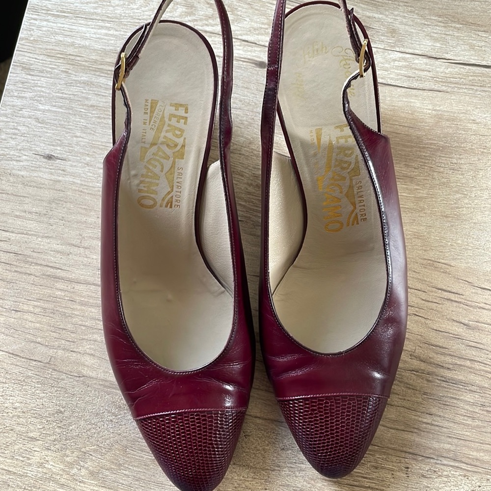 Ferragamo sling backs size 8 1/2 B